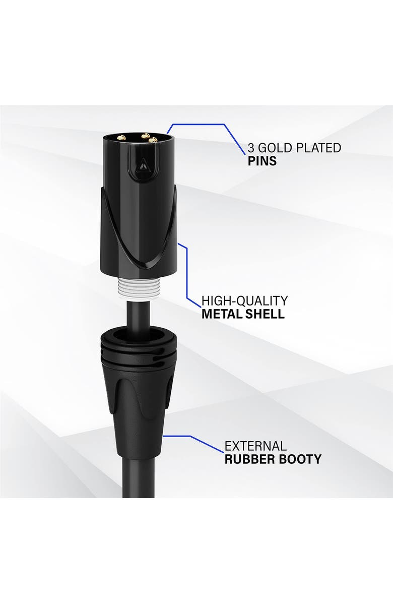 Lyxpro 1.5 ft Right Angle XLR Cable, Female to Male, 3 Pin Microphone Cable, Alternate, color, Black