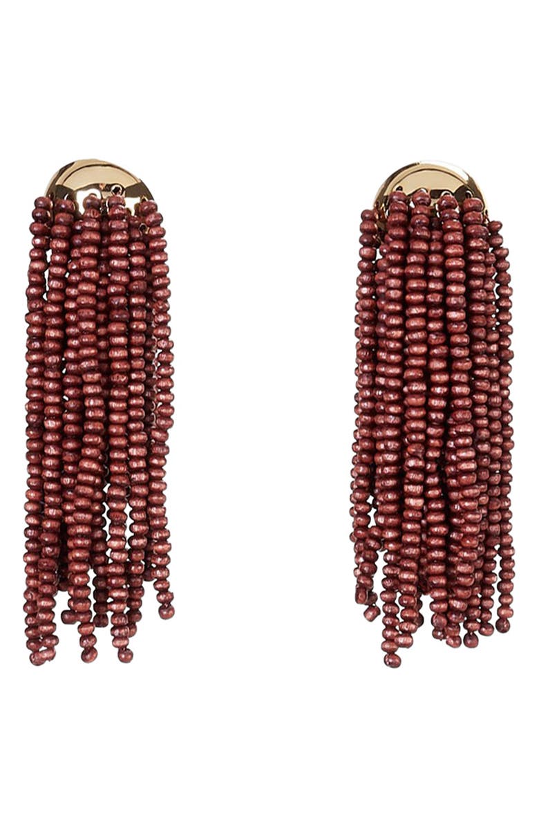 Cult Gaia Susa Beaded Fringe Drop Earrings, Main, color,