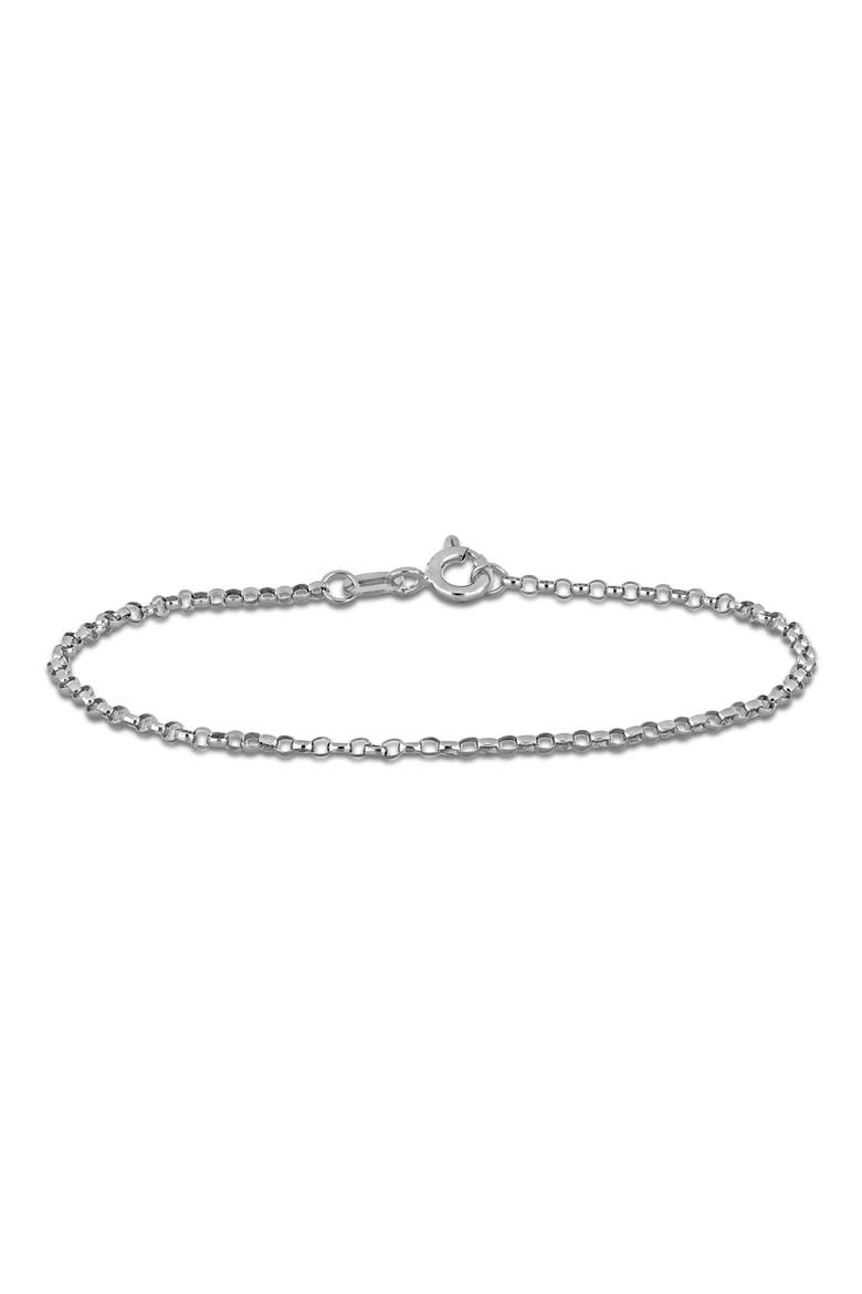 Rolo Link Chain Bracelet, 1.50mm, Main, color, WHITE GOLD