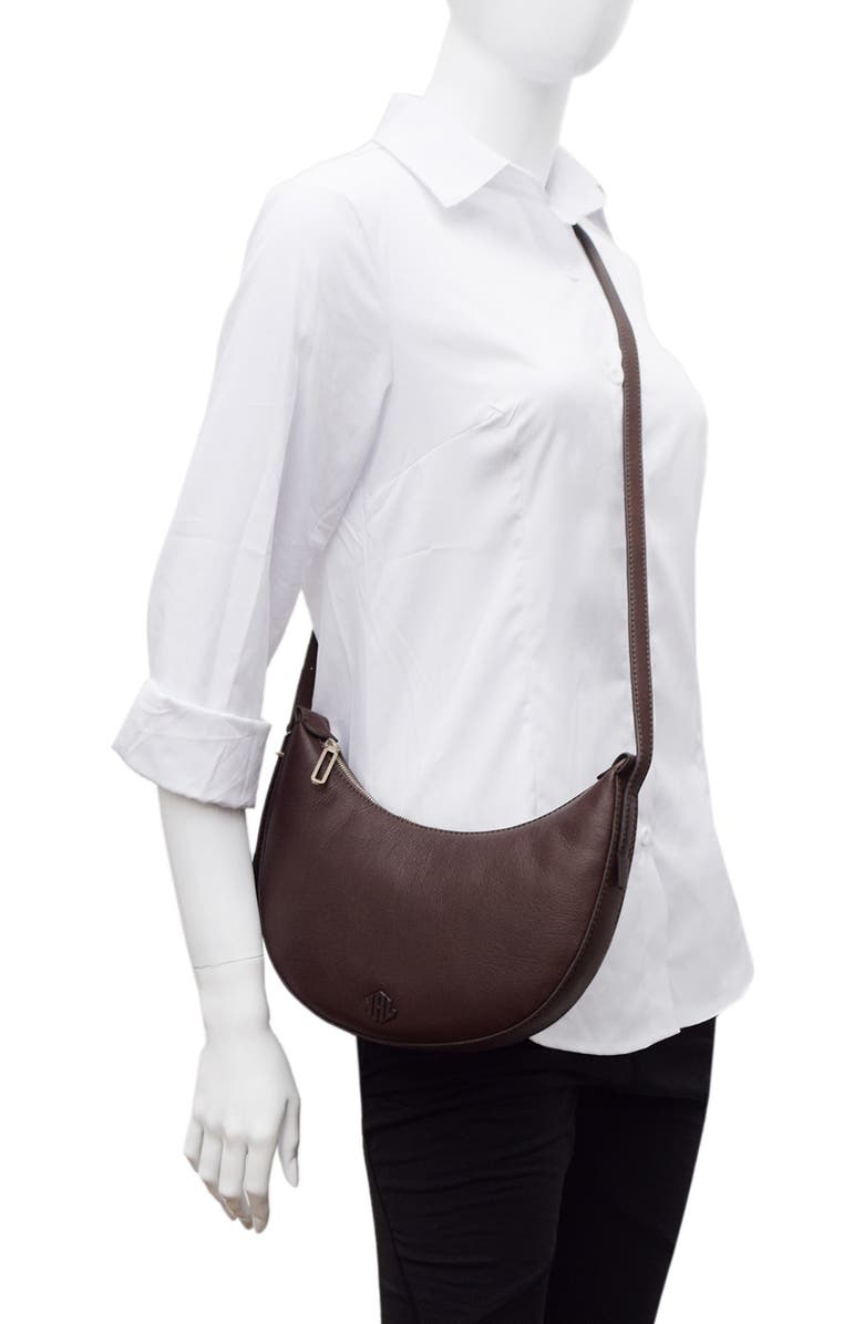 New Amsterdam Leatherworks Silas Crescent Crossbody Bag, Alternate, color, Espresso