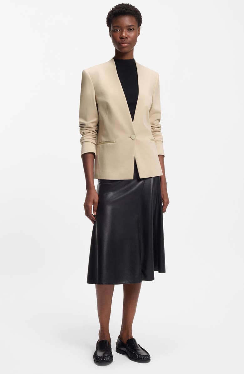 BOSS Jemma Collarless Jacket, Alternate, color, Pumice