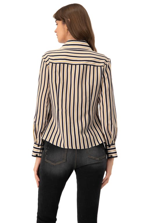 Ivonne Classic Striped Long Sleeve Shirt In Multi