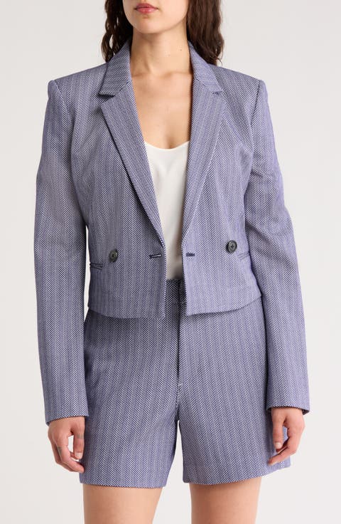 Elvy Chevron Crop Blazer