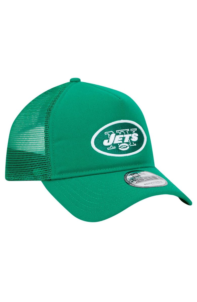 New Era Men's New Era Green New York Jets 9FORTY A-Frame Trucker Adjustable Hat, Alternate, color, Green