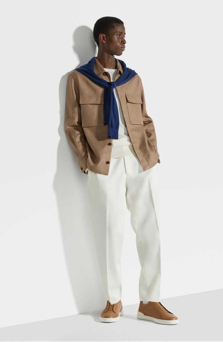 ZEGNA Oasi Linen Twill Overshirt, Alternate, color,