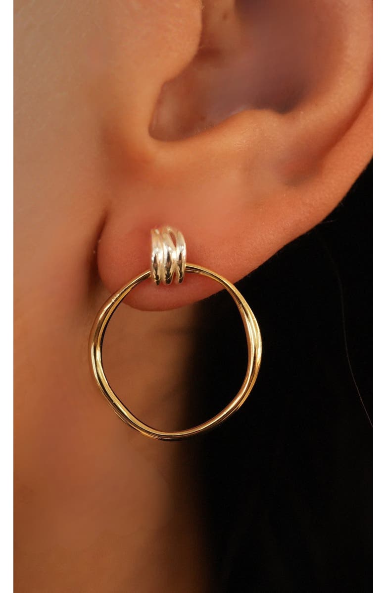 Argento Vivo Sterling Silver Frontal Hoop Earrings, Alternate, color, Gold/ Sil