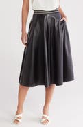 Halogen® Faux Leather Wide Leg Culottes