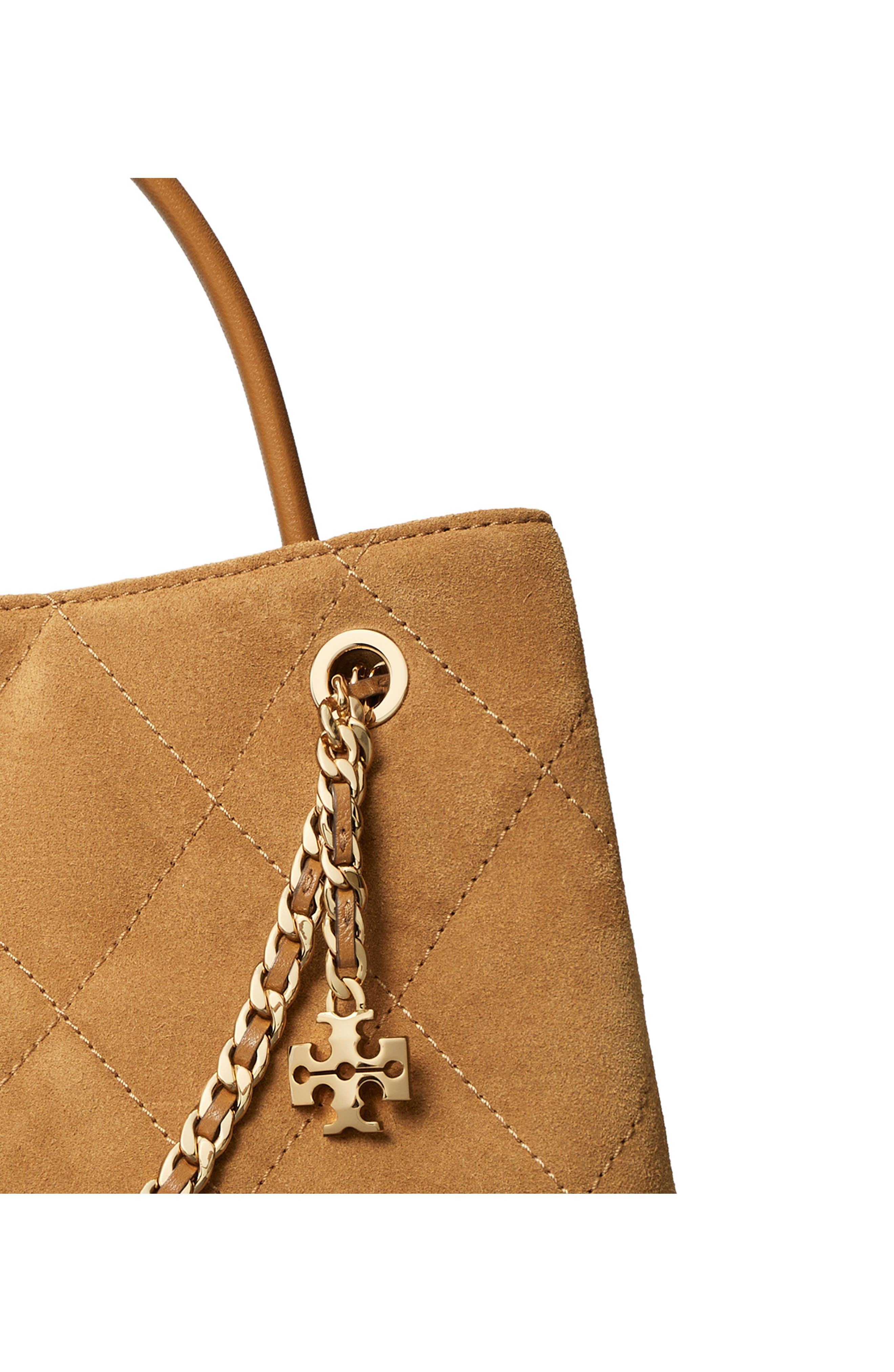 Small Fleming Suede Carryall Tote, Alternate, color, TOFFEE