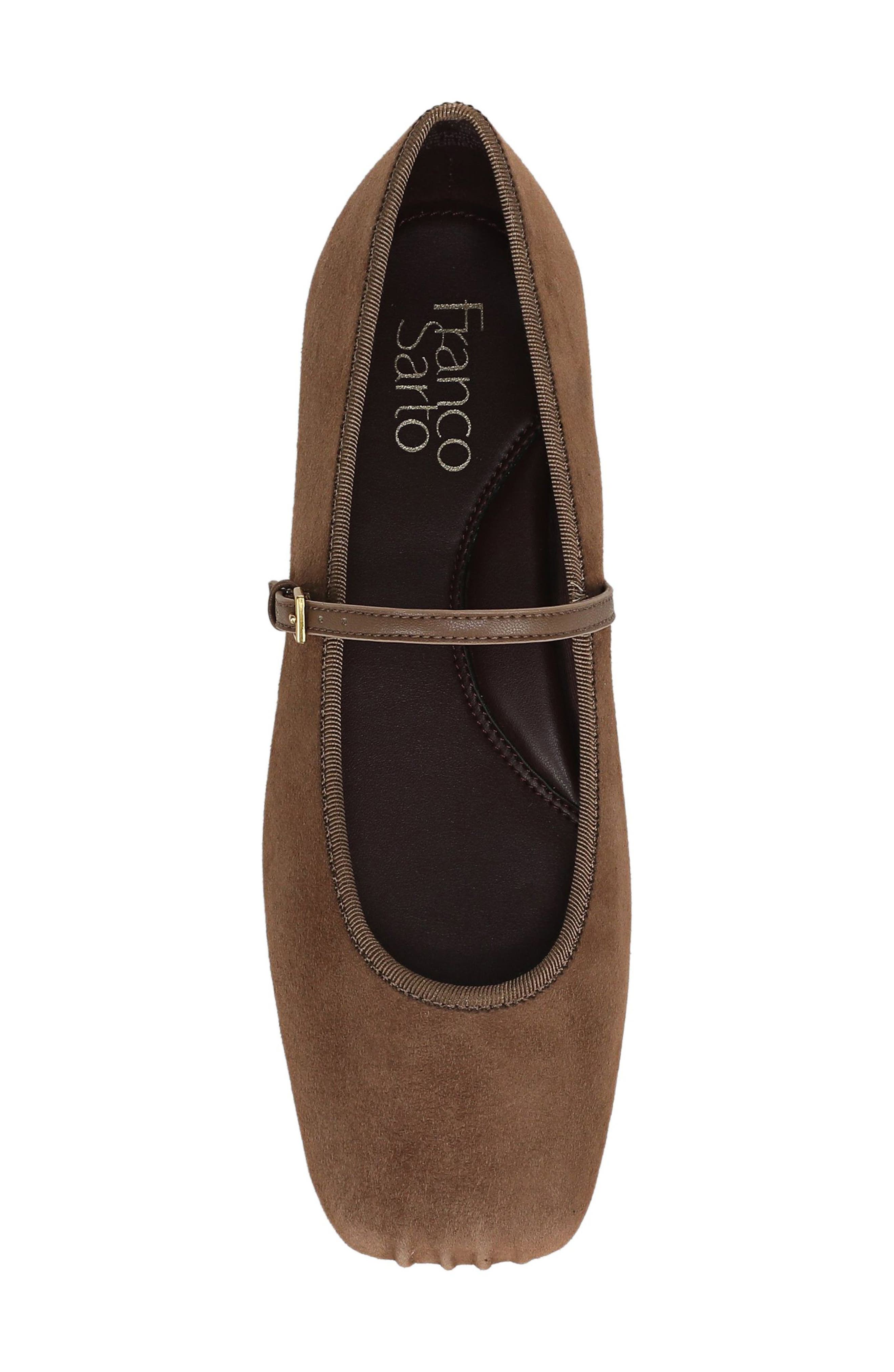 Oriel Ballet Flat, Alternate, color, DARK BROWN SUEDE