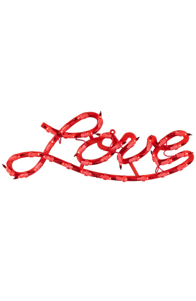 Northlight 17" Red Lighted Love Valentine's Day Window Silhouette, Main, color, Red