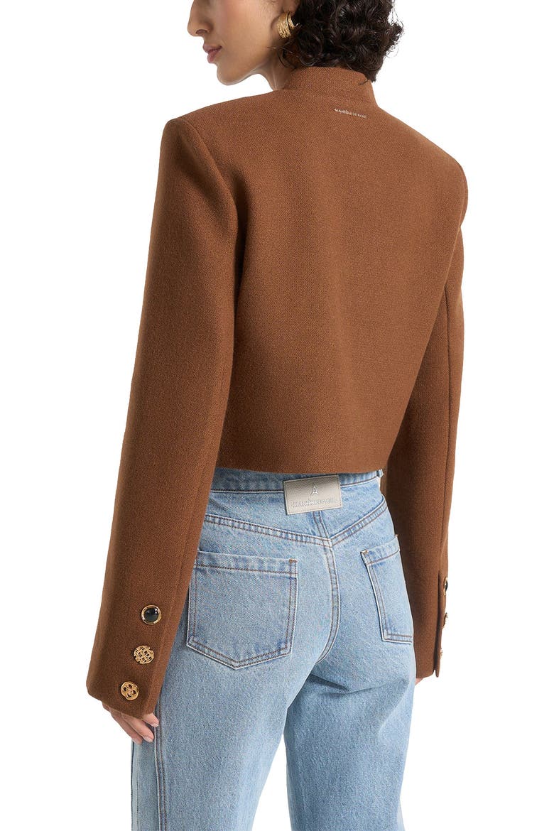 Evana Structured Wool Jacket With Mixed Buttons, Alternate, color, Rust