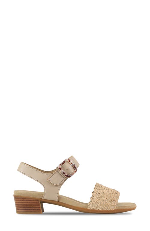 Munro Leeland Ankle Strap Sandal In Cream Woven Combo