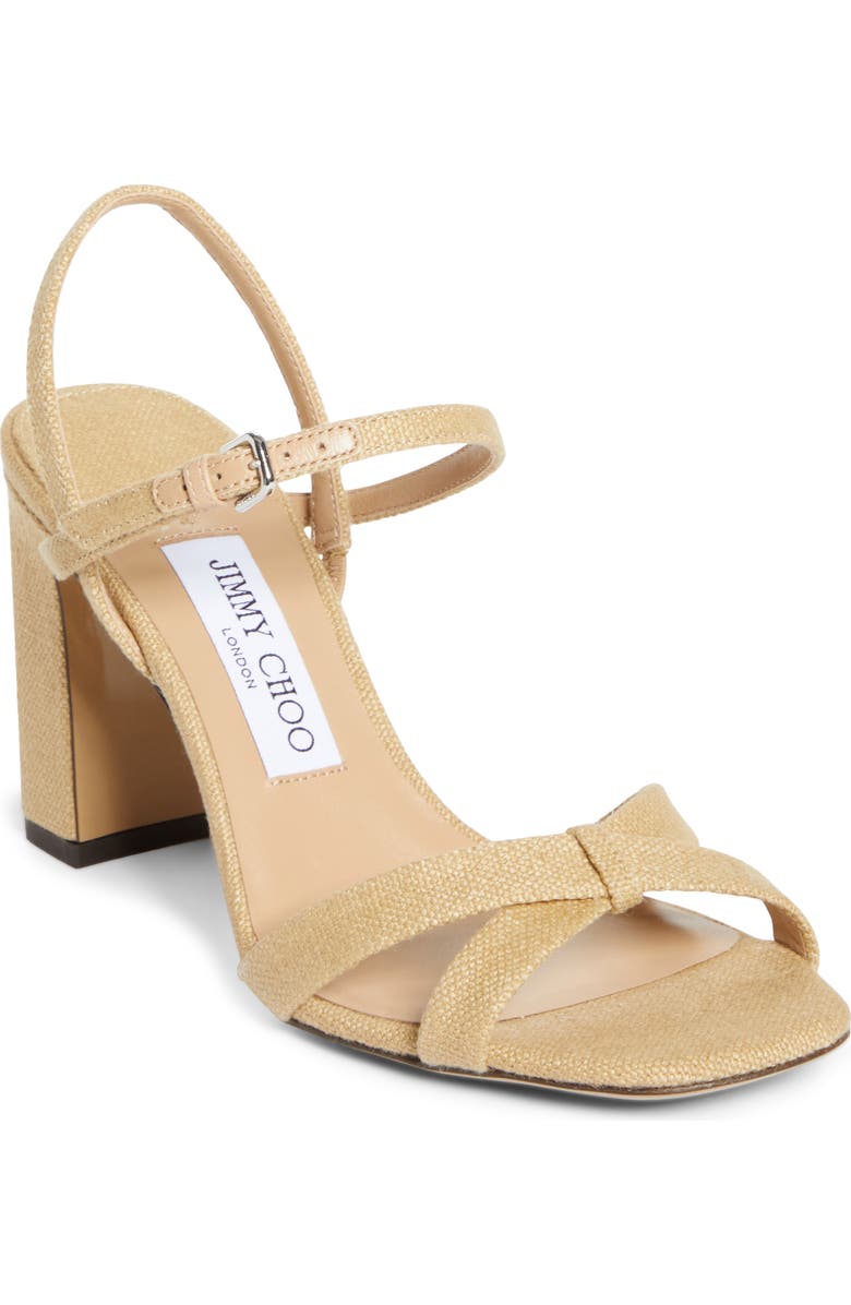 Jimmy Choo Elsy Block Heel Sandal, Main, color, Camel