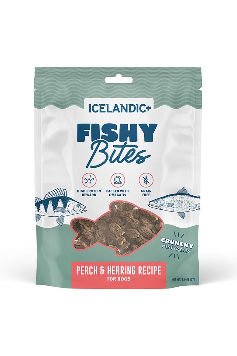 Fishy Bites Perch & Herring  2oz Dog Treats, Main, color, Multicolored
