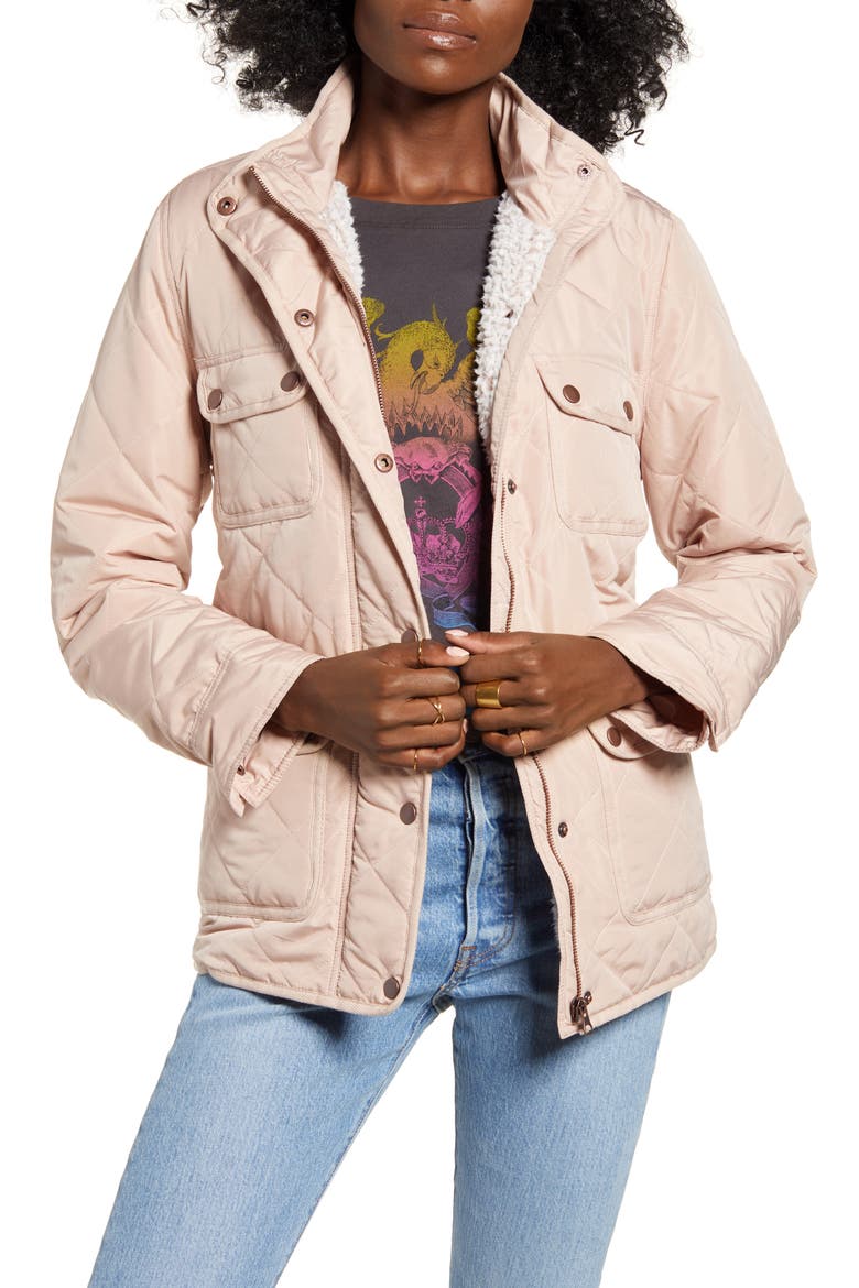 Fleece Lined Quilted Utility Jacket, Main, color, BLUSH