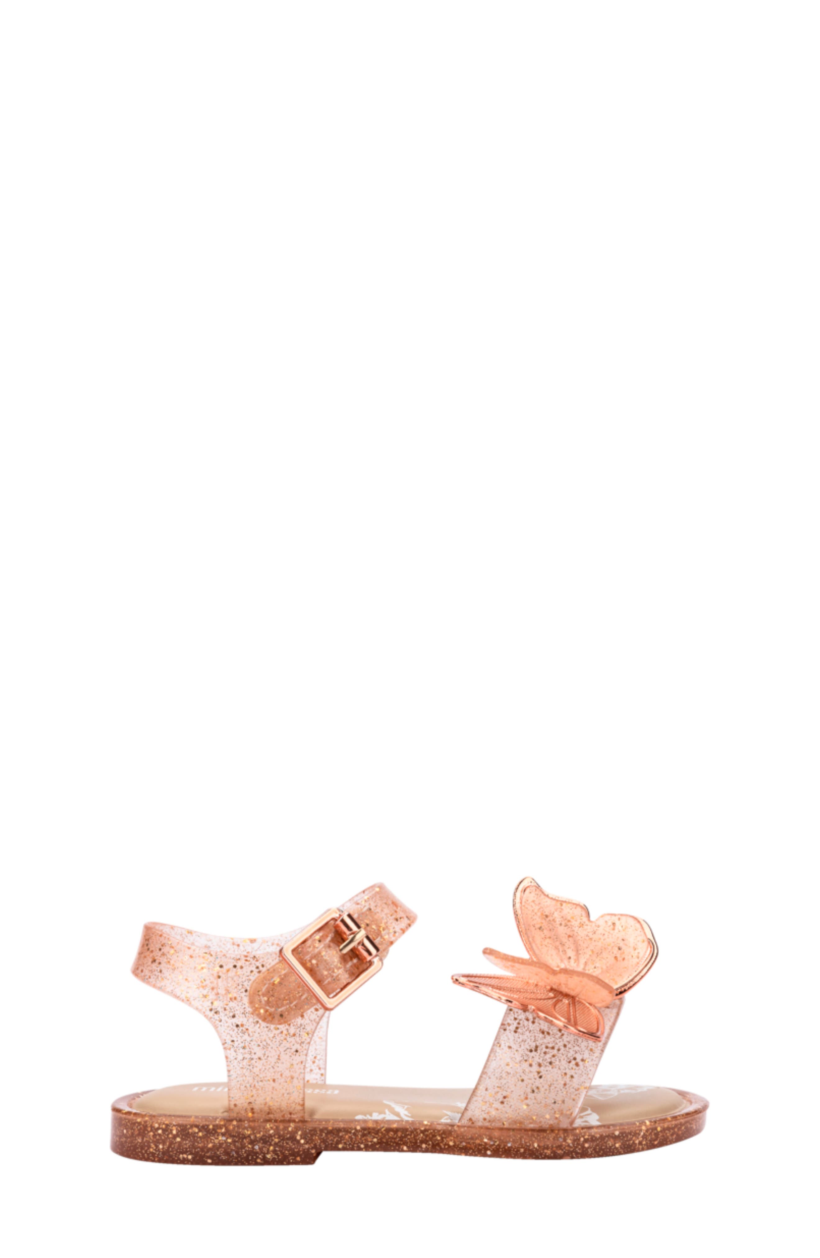 Mini Melissa Fly III Sandal, Alternate, color, Beige Glitter