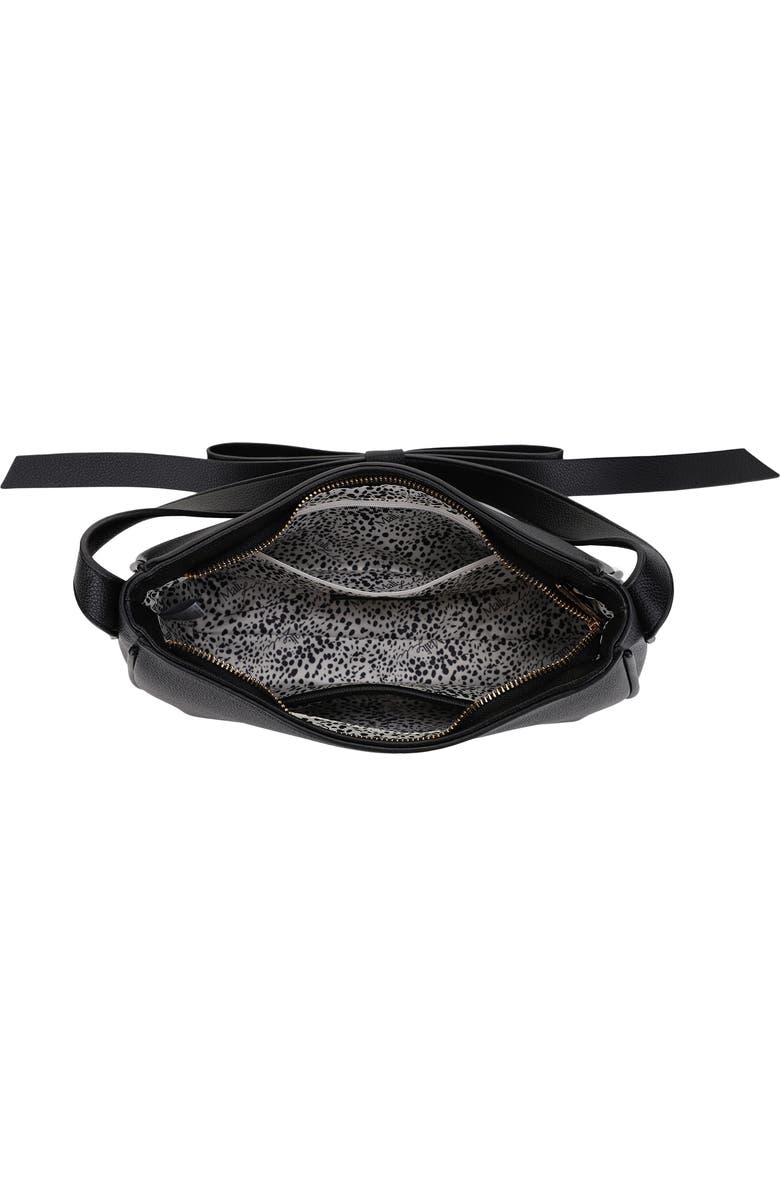Mali + Lili Marissa Bow Vegan Leather Shoulder Bag, Alternate, color, Black
