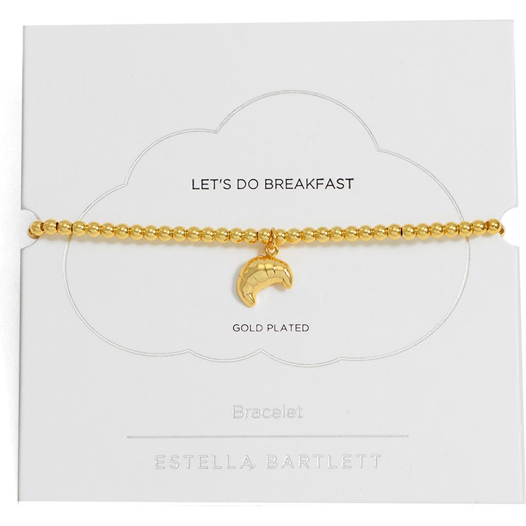 Estella Bartlett Sienna Croissant Beaded Stretch Bracelet In Gold