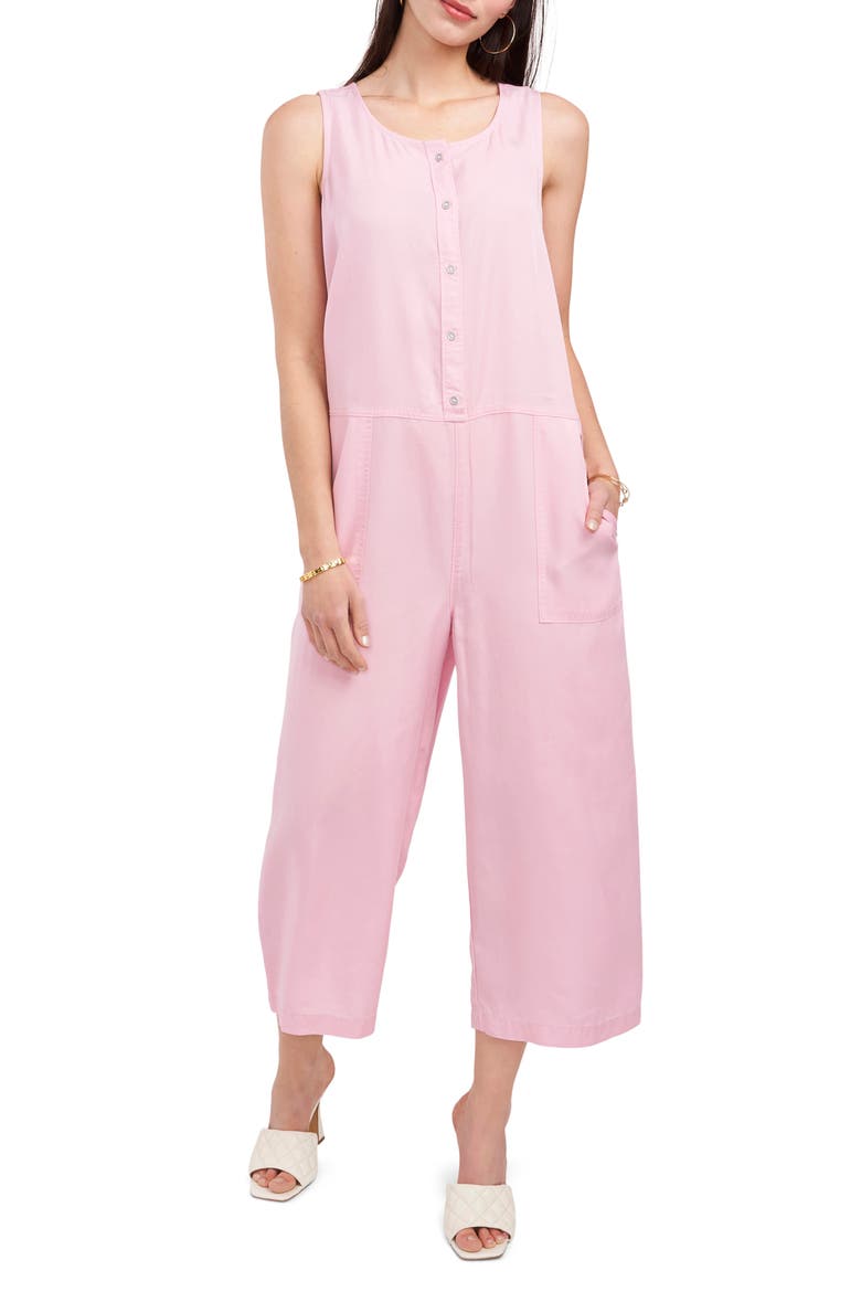 Sleeveless Crop Jumpsuit, Main, color, DUSTY BLOSSOM