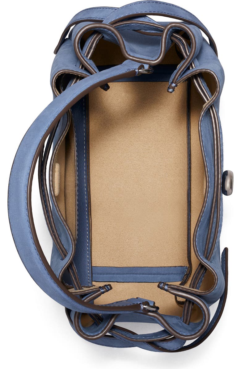 Tory Burch Romy Nubuck Leather Bucket Bag, Alternate, color, Soft Blue