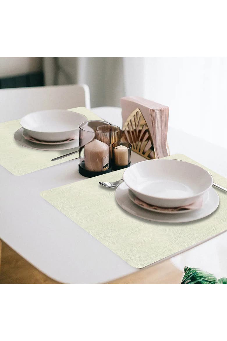 Davanti by  Mattola Placemats Set of 6, Rectangular, Alternate, color, Ecru
