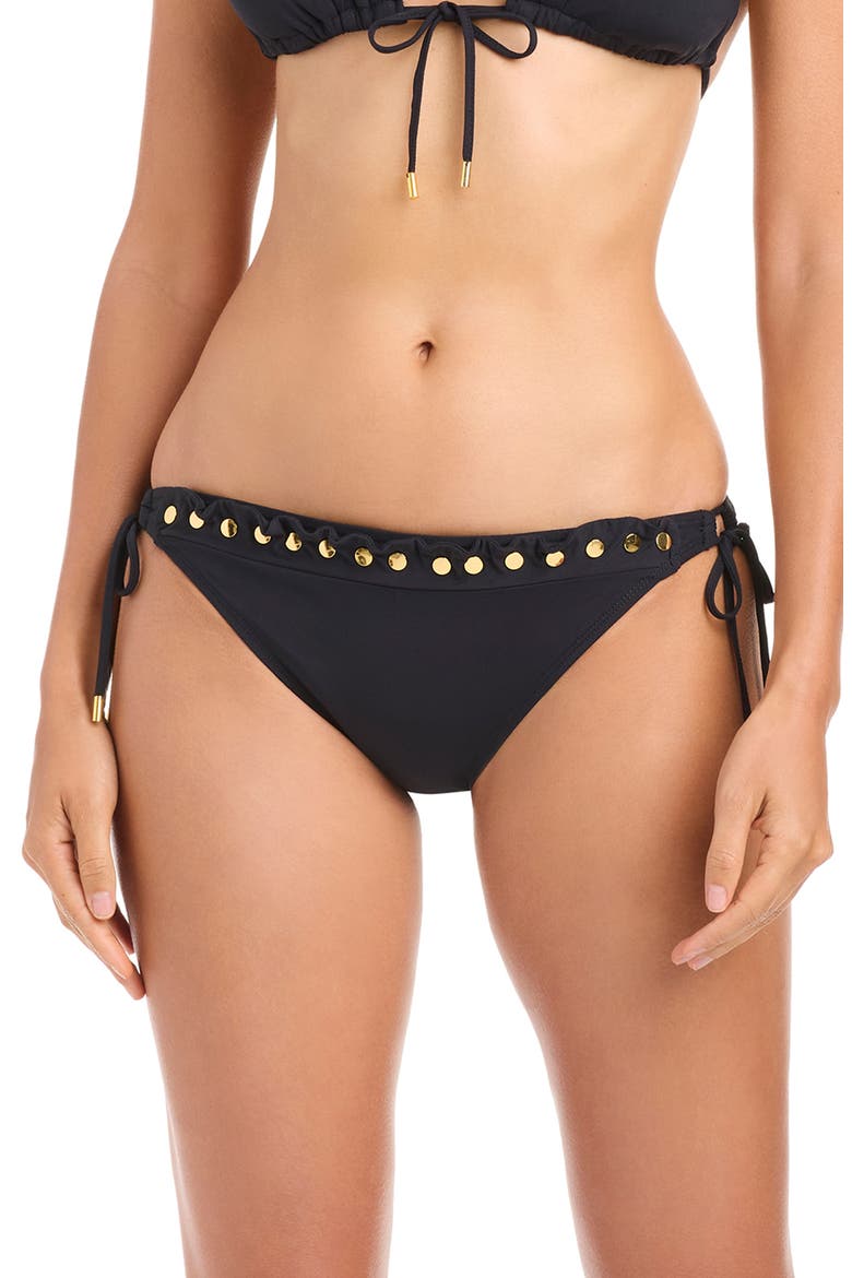 Tie Side Hipster Bikini Bottoms, Main, color, BLACK