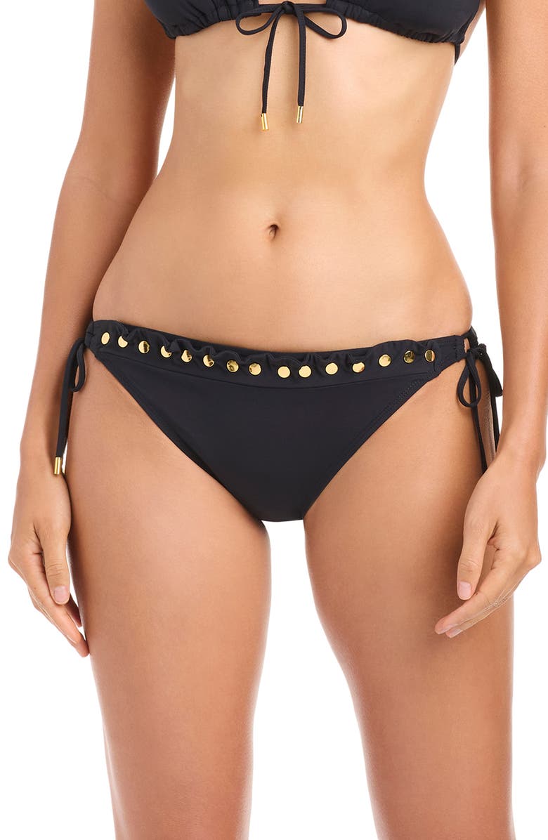 BLEU by Rod Beattie Tie Side Hipster Bikini Bottoms, Main, color, Black