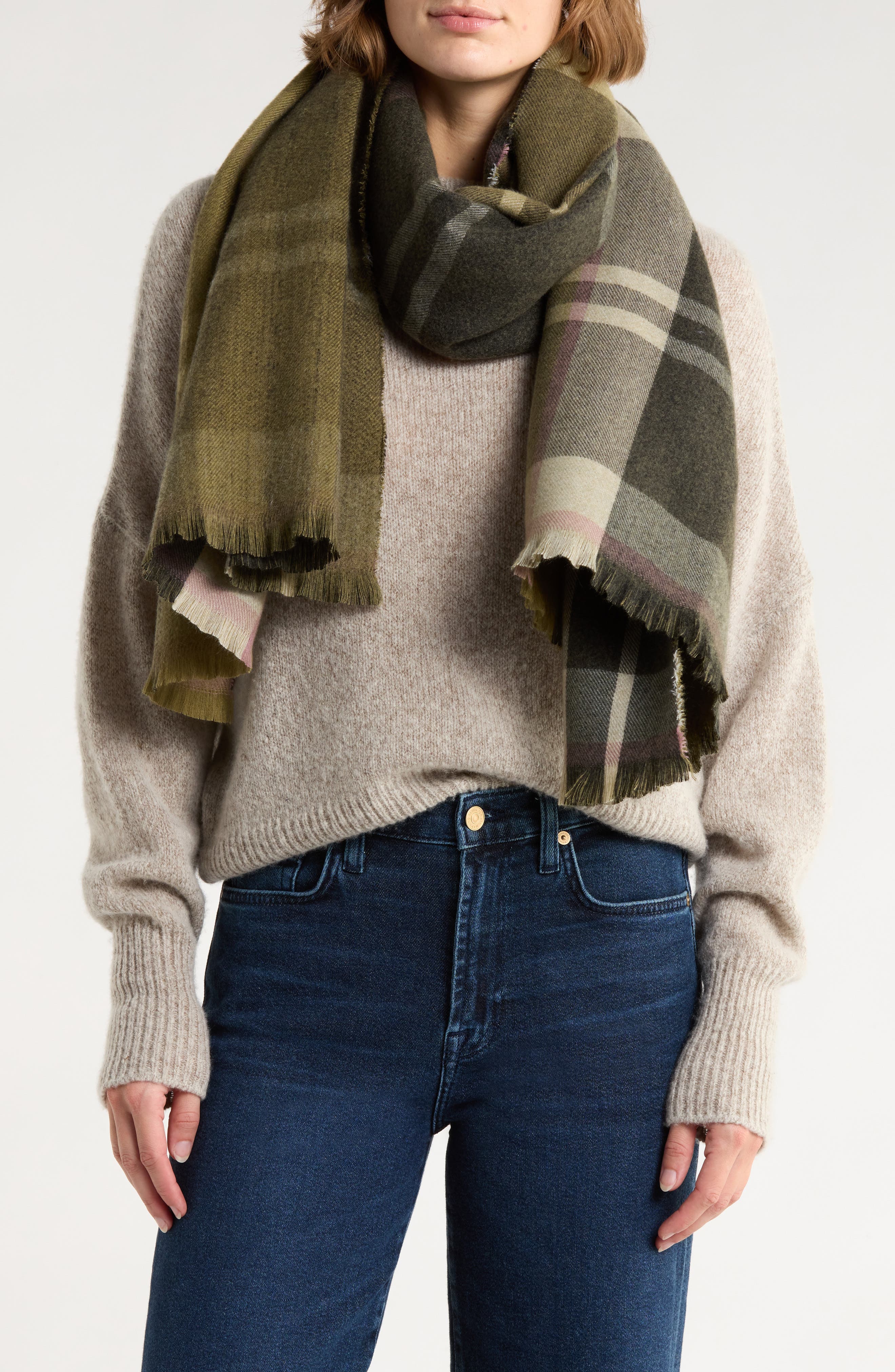 BCBG Plaid Reversible Scarf