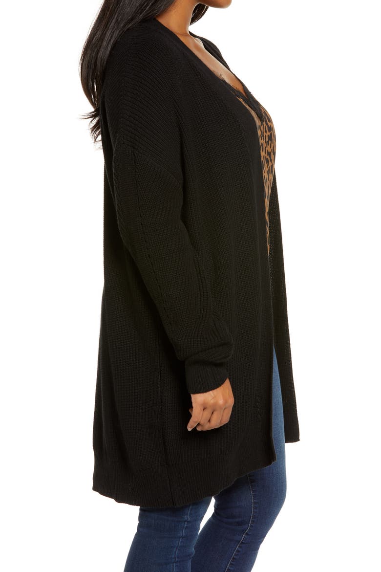Open Stitch Cardigan, Alternate, color, BLACK