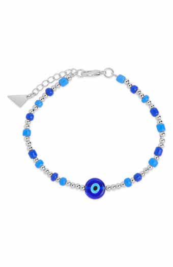 Sterling Forever Sibyl Evil Eye Beaded Bracelet