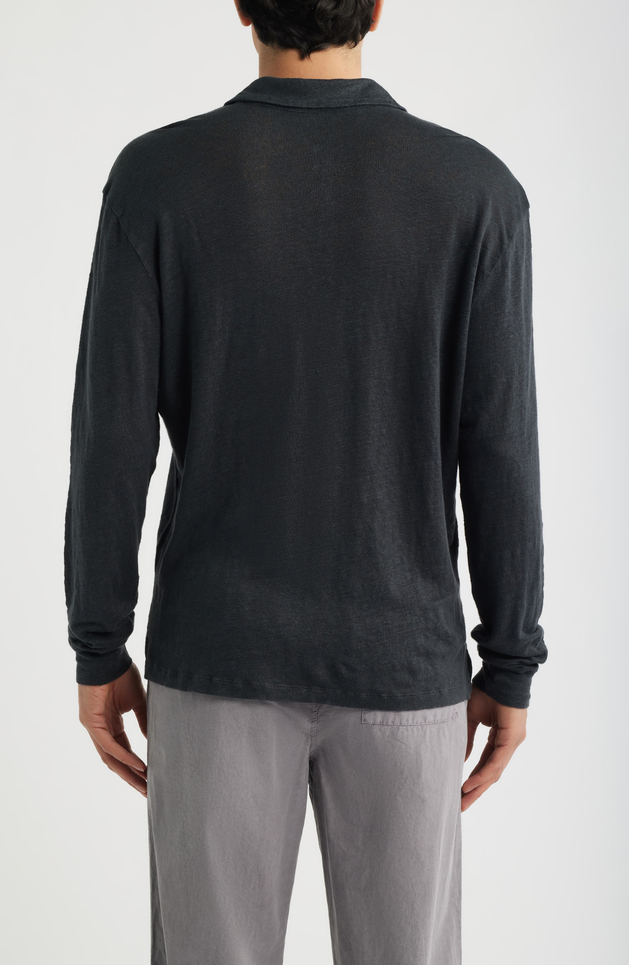 Linen Long Sleeve Polo - image 2