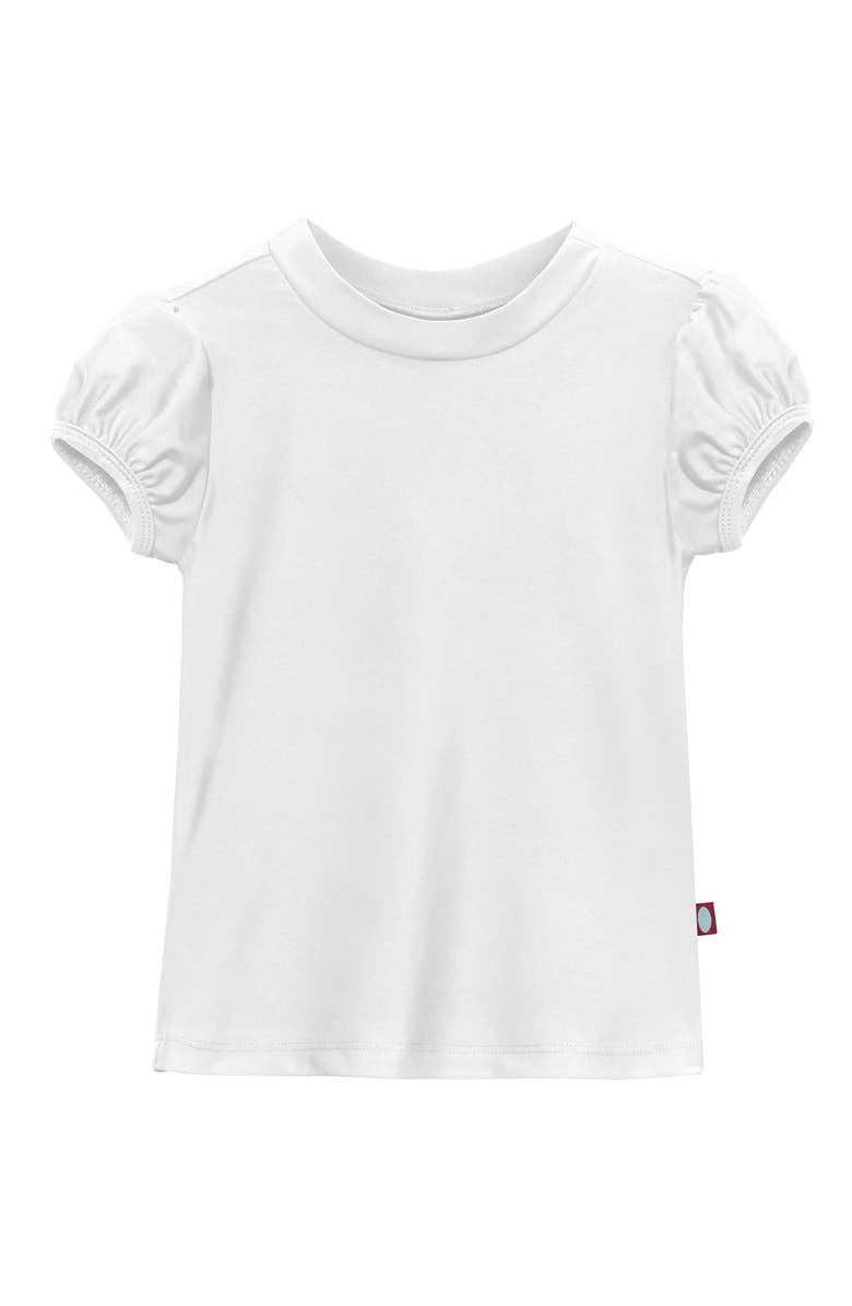 City Threads USA-Made Baby Girls UPF 50+ Puff Sleeve Rashguard, Main, color, White
