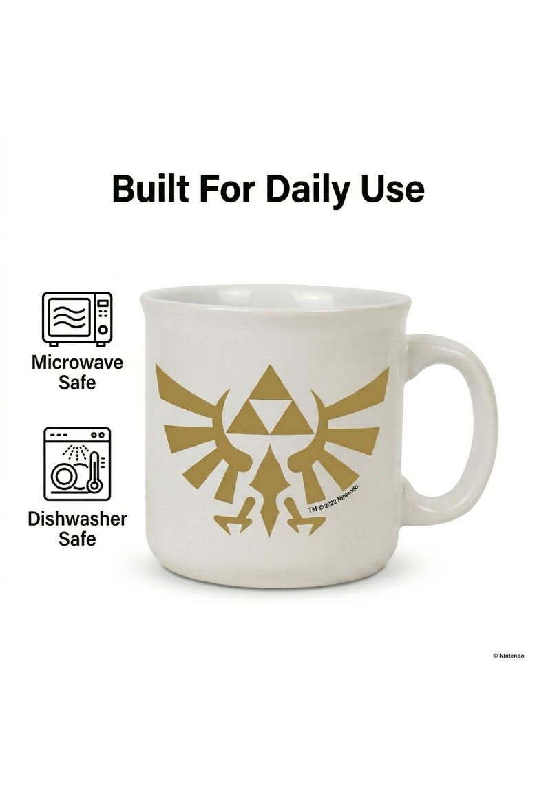 20 oz Zelda Hyrule Crest Ceramic Camper Mug, Alternate, color, Multicolored