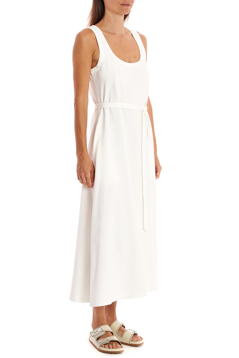 Andie Belted Sleeveless Cotton Dress, Alternate, color, WHITE