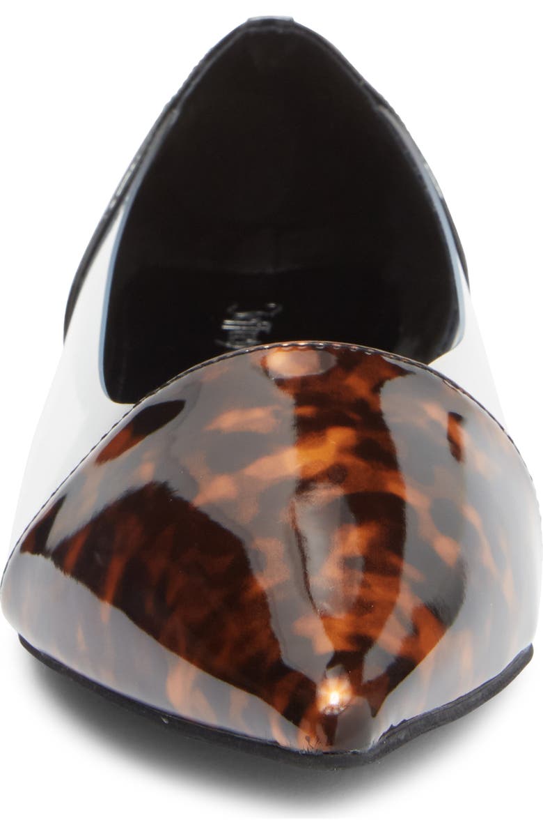 Jeffrey Campbell Stealthy Pointed Toe Flat, Alternate, color, Tortoise Black Patent