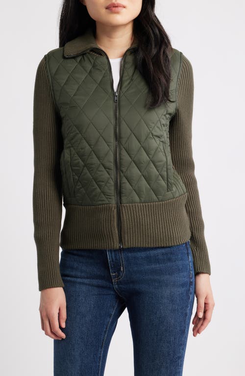 Liverpool Los Angeles Mixed Media Jacket In Green