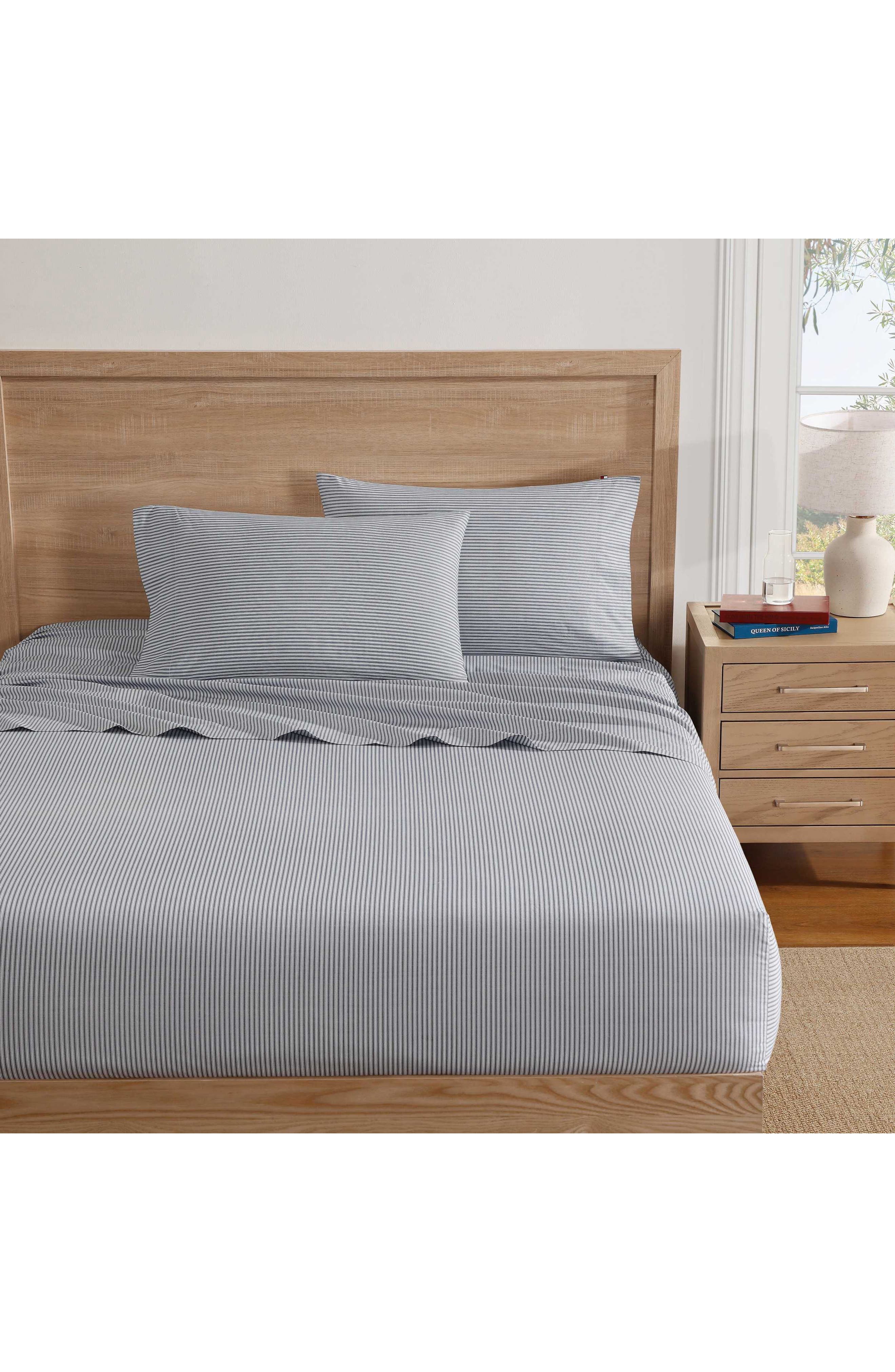 Tommy Hilfiger Highland Ticking Stripe Cotton Fitted Sheet