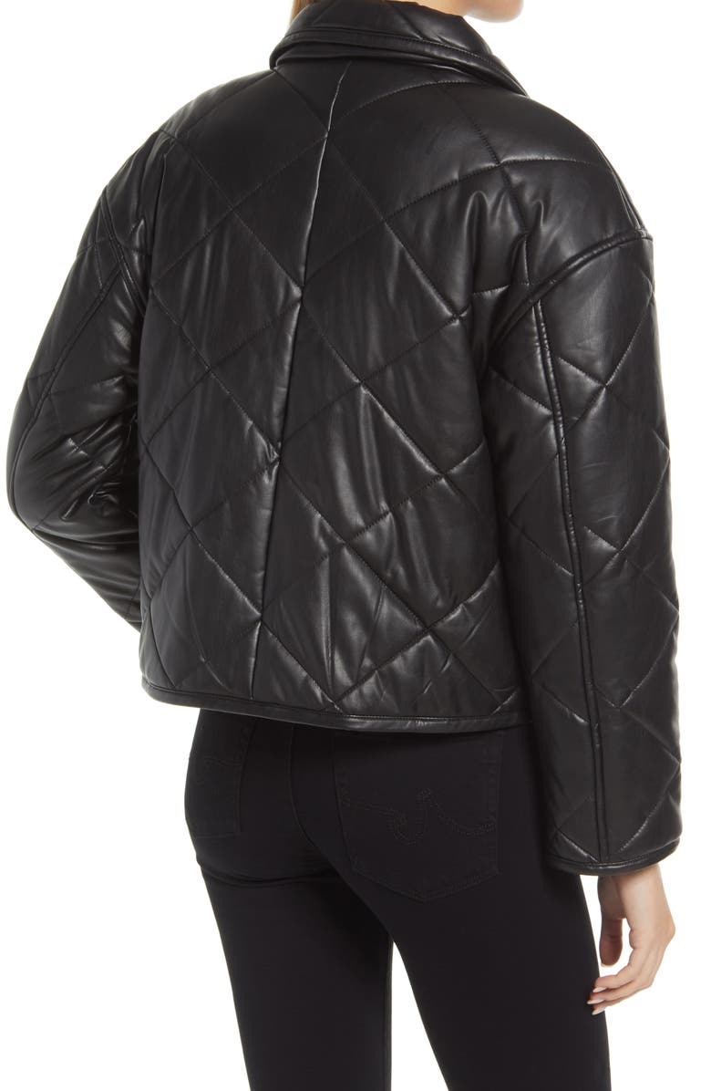 Halogen<sup>®</sup> Quilted Faux Leather Jacket, Alternate, color,