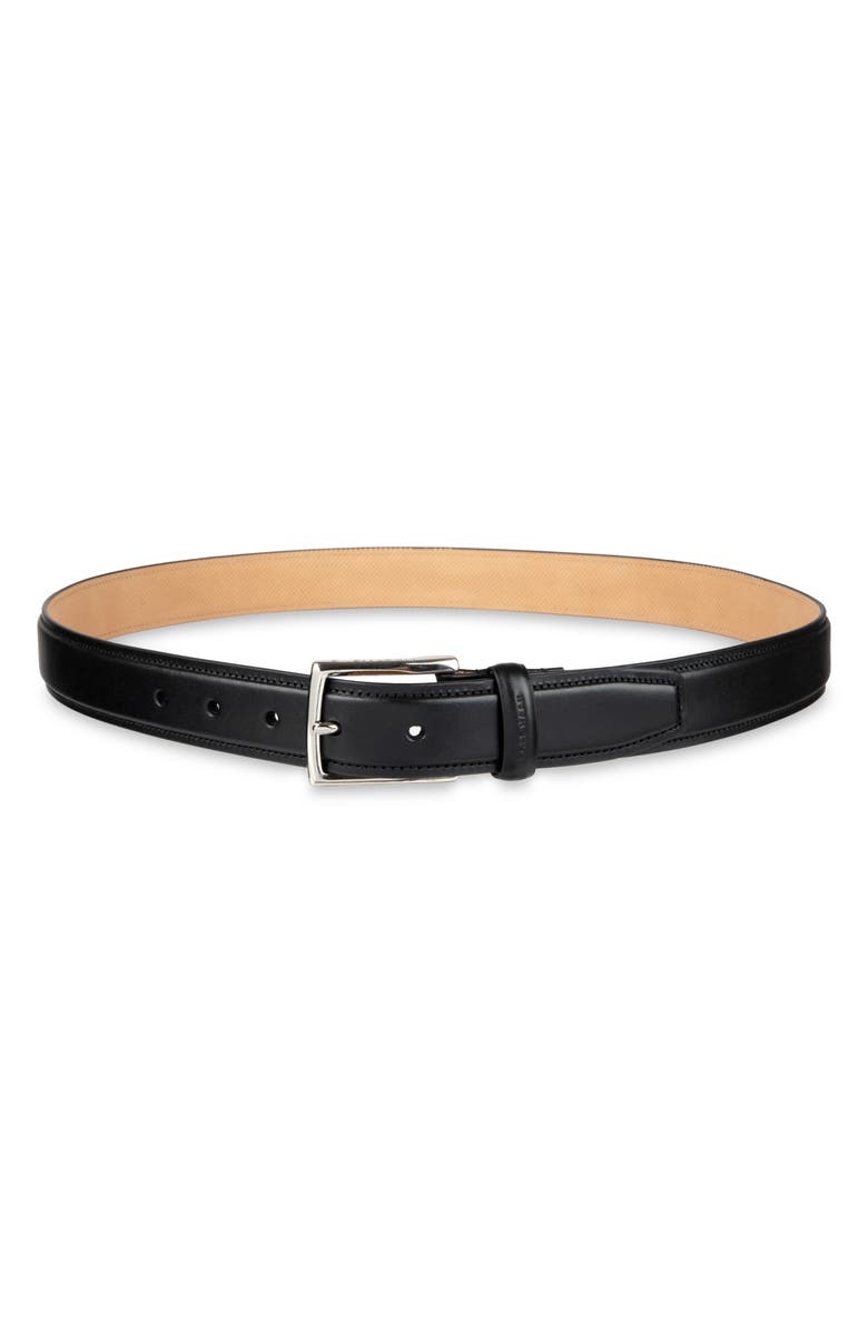 Cole Haan Burnished Edge Leather Belt, Main, color, Black