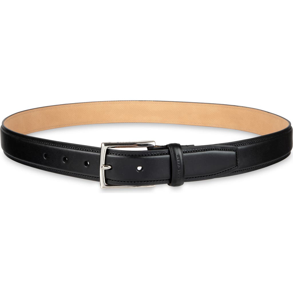Cole Haan Burnished Edge Leather Belt In Black