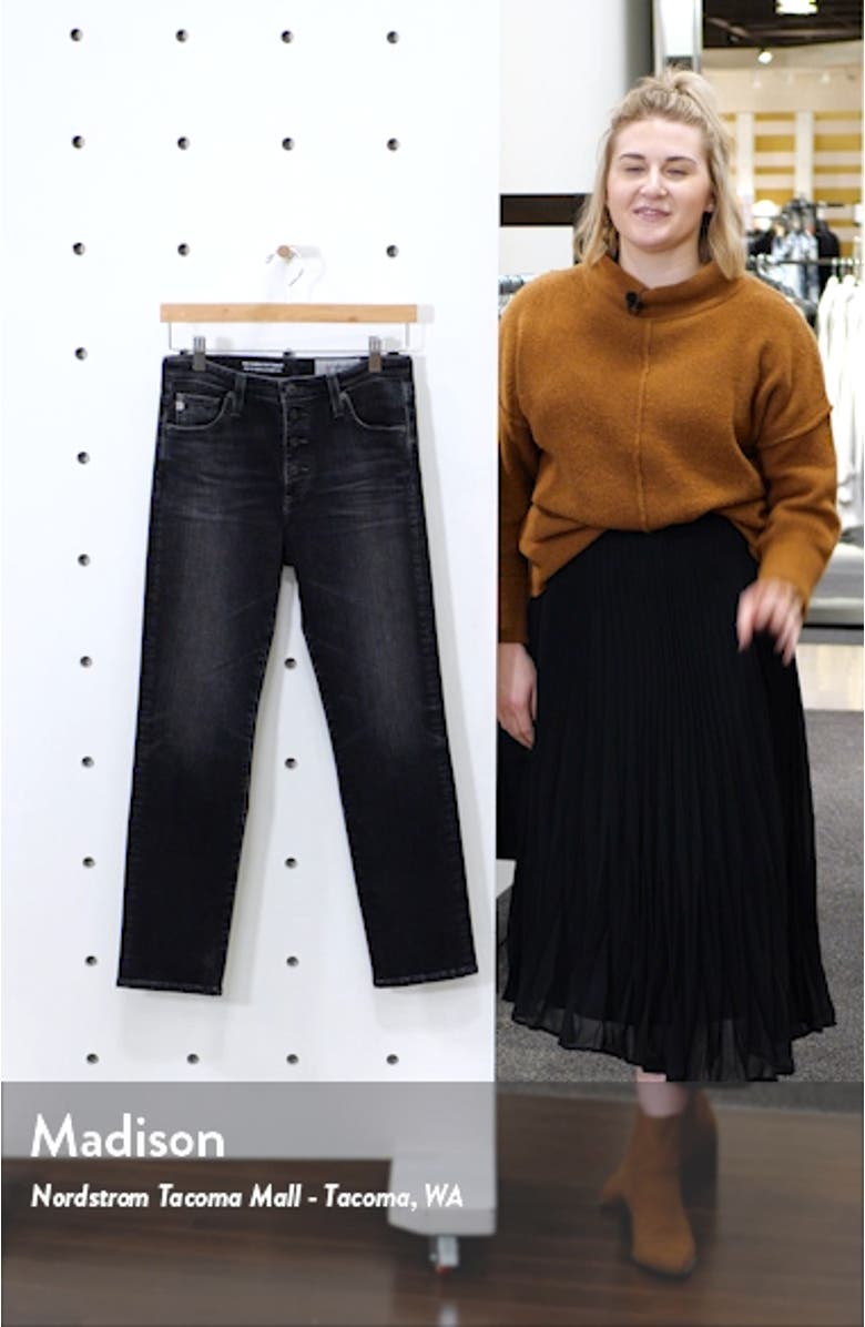 The Isabelle High Waist Button Front Ankle Straight Leg Jeans, sales video thumbnail