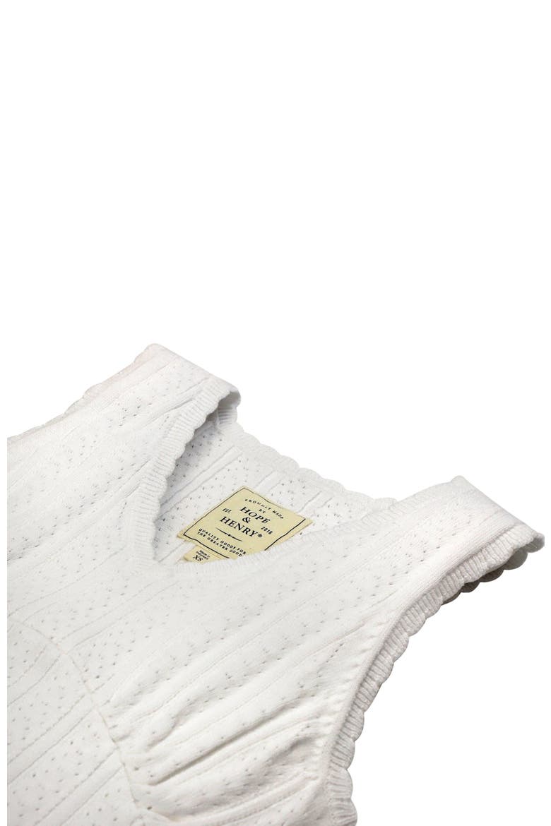 Womens' Empire Sweater Tank, Alternate, color, White Pointelle
