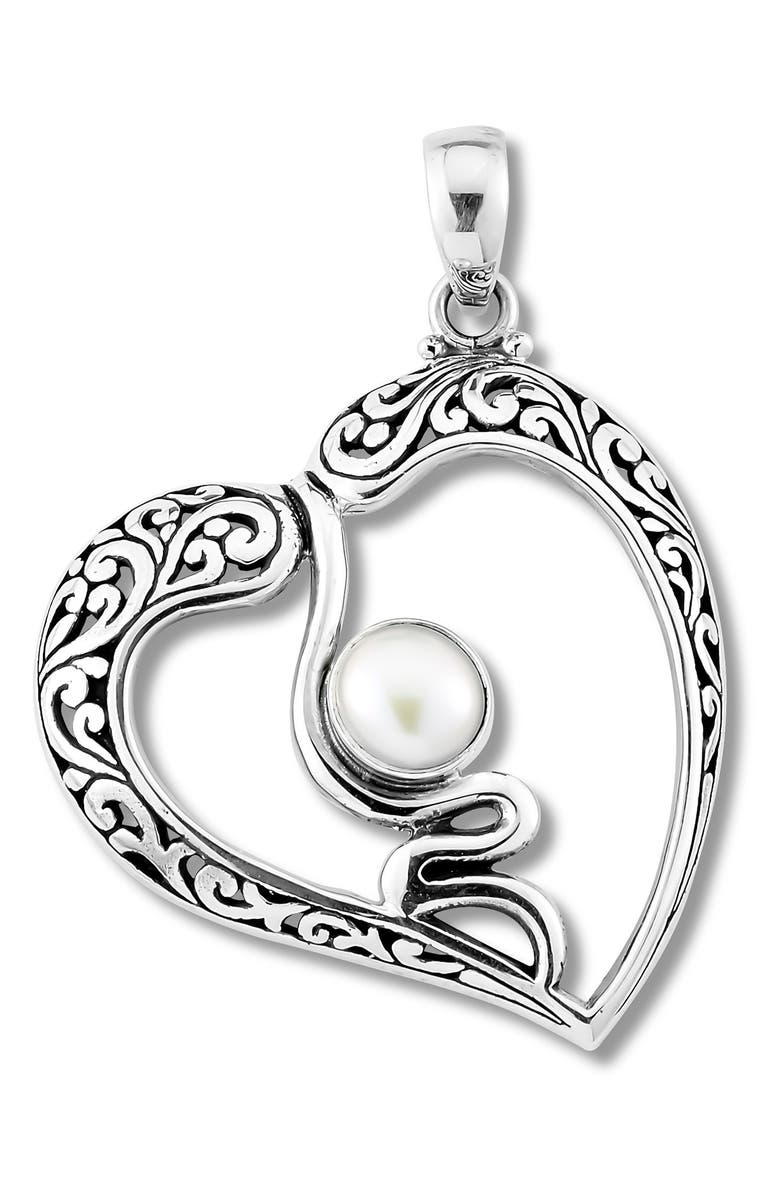 SAMUEL B. Stainless Steel Heart Pendant, Main, color,