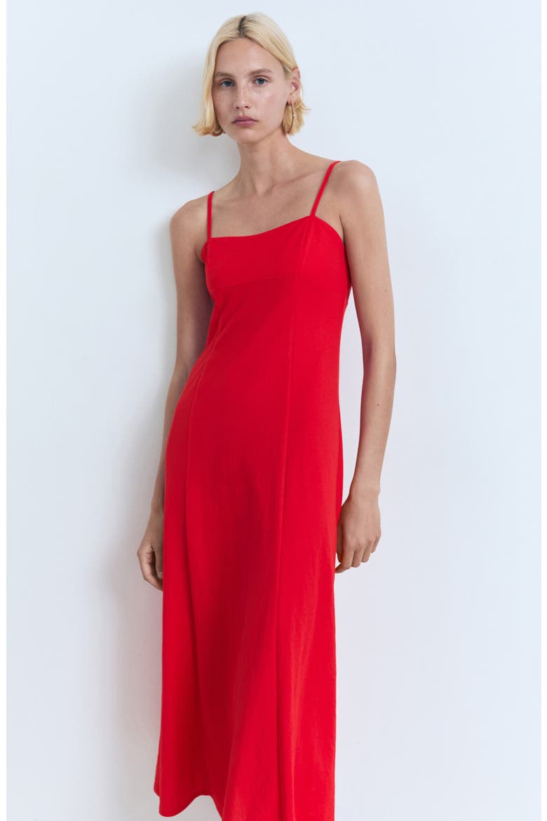Bow Back Midi Dress, Alternate, color, RED