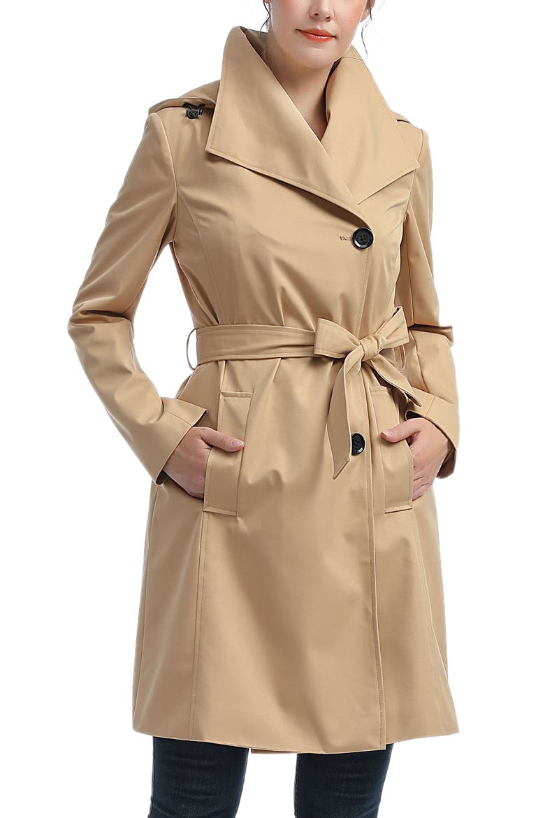 Elsa  Hooded Trench Coat, Main, color, Tan