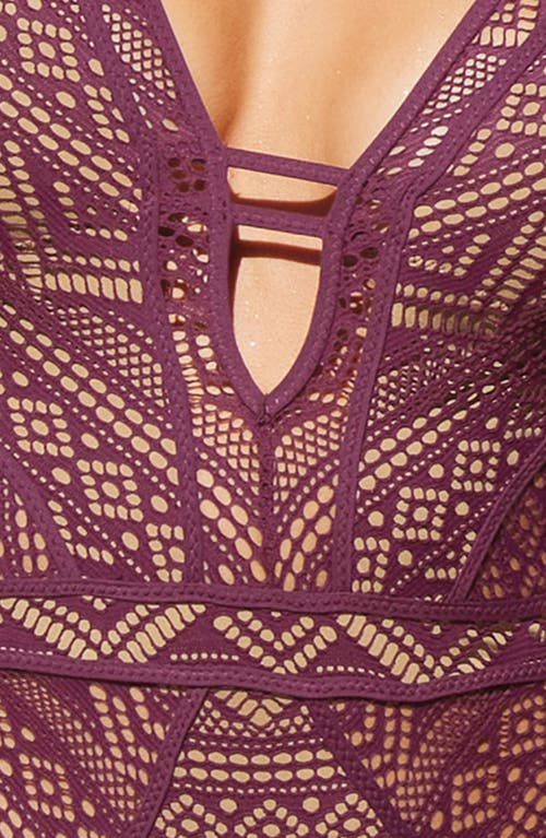 Becca Color Play Mesh One-piece Swimsuit In Purple