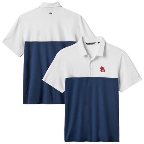 Men's TravisMathew White/Navy St. Louis Cardinals Home Run Leader Tri-Blend Polo