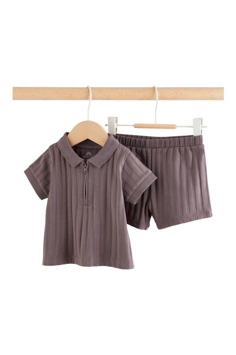 Polo Shirt & Shorts, Main, color, BROWN