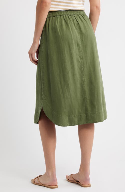Caslonr Caslon(r) Easy Tencel™ Lyocell & Linen Blend Skirt In Green