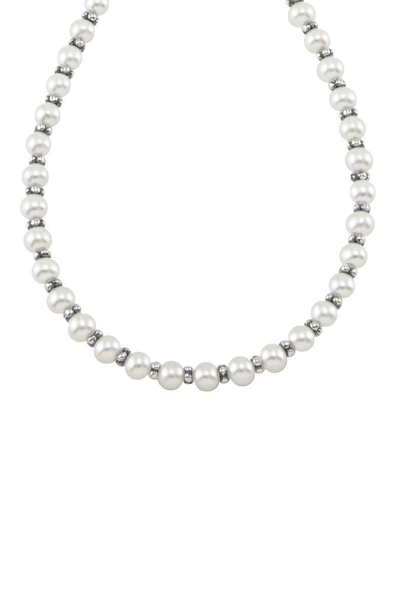 Kids' Kinder Cultured Pearl Necklace, Main, color, STERLING SILVER